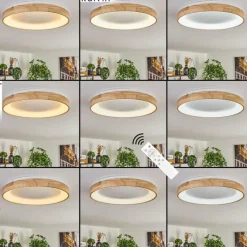 hofstein Lockeby Plafonnier LED Écru, Blanc, 1 lumière, Télécommandes