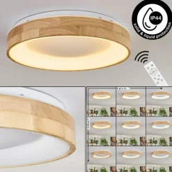 Luminaires Scandinaves-hofstein Lockeby Plafonnier LED Écru, Blanc, 1 lumière, Télécommandes