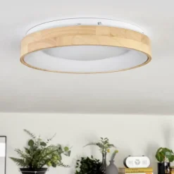 Luminaires Scandinaves-hofstein Lockeby Plafonnier LED Écru, Blanc, 1 lumière, Télécommandes