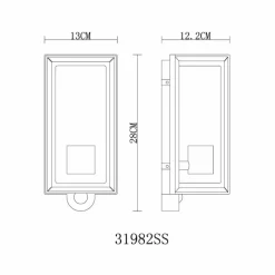 Luminaires Globo Lighting Logana Luminaire extérieur Noir, 1 lumière, Détecteur de mouvement