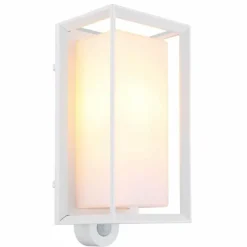 Luminaires Globo Lighting Logana Luminaire extérieur Blanc, 1 lumière, Détecteur de mouvement