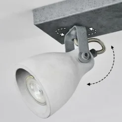 hofstein Lomma Plafonnier Acier brossé, 2 lumières