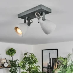 hofstein Lomma Plafonnier Acier brossé, 2 lumières