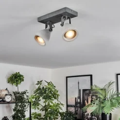 hofstein Lomma Plafonnier Acier brossé, 2 lumières