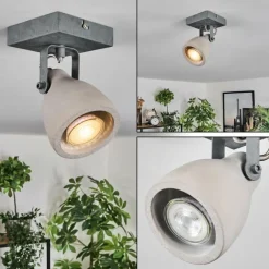 Lampes Industrielles-hofstein Lomma Plafonnier, Spot de plafond Acier brossé, 1 lumière