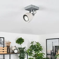 Lampes Industrielles-hofstein Lomma Plafonnier, Spot de plafond Acier brossé, 1 lumière