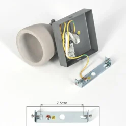 Lampes Industrielles-hofstein Lomma Plafonnier, Spot de plafond Acier brossé, 1 lumière