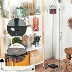 Luminaires Scandinaves-hofstein Longchamps Lampadaire LED Noir, 1 lumière