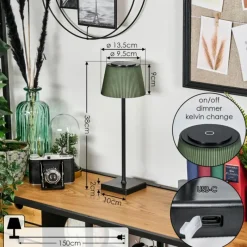 Luminaires Scandinaves-hofstein Longchamps Lampe de table d'extérieur, Lampe à poser LED Brun, Vert, 1 lumière