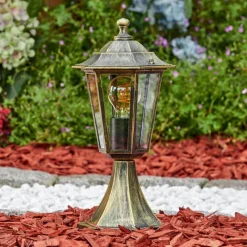 Luminaires Rustiques-hofstein Loria Borne lumineuse Brun, Or, 1 lumière