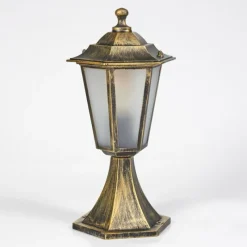 Luminaires Rustiques-hofstein Loria Borne lumineuse Brun, Or, 1 lumière