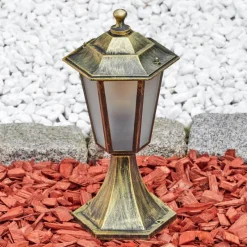 Luminaires Rustiques-hofstein Loria Borne lumineuse Brun, Or, 1 lumière