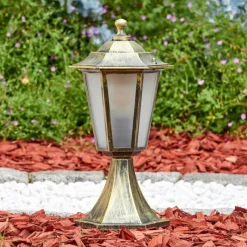 Luminaires Rustiques-hofstein Loria Borne lumineuse Brun, Or, 1 lumière