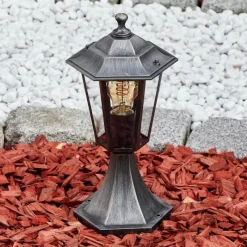 Luminaires Rustiques-hofstein Loria Borne lumineuse Noir, Argenté, 1 lumière