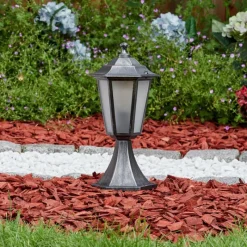 Luminaires Rustiques-hofstein Loria Borne lumineuse Noir, Argenté, 1 lumière