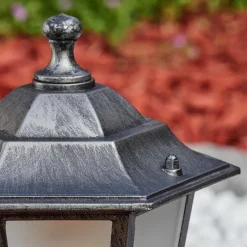 Luminaires Rustiques-hofstein Loria Borne lumineuse Noir, Argenté, 1 lumière