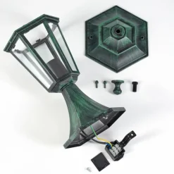 Luminaires Rustiques-hofstein Loria Borne lumineuse Vert, Noir, 1 lumière