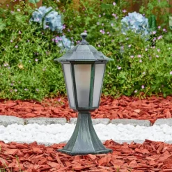 Luminaires Rustiques-hofstein Loria Borne lumineuse Vert, Noir, 1 lumière