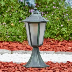 Luminaires Rustiques-hofstein Loria Borne lumineuse Vert, Noir, 1 lumière