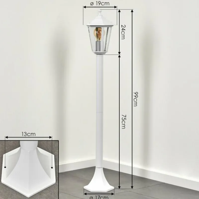 Luminaires Rustiques-hofstein Loria Eclairage de chemin Blanc, 1 lumière