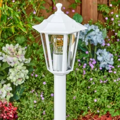 Luminaires Rustiques-hofstein Loria Eclairage de chemin Blanc, 1 lumière