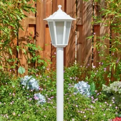 Luminaires Rustiques-hofstein Loria Eclairage de chemin Blanc, 1 lumière