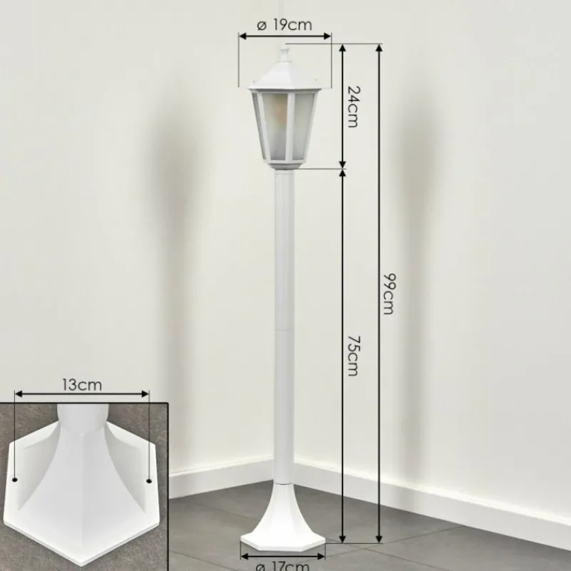 Luminaires Rustiques-hofstein Loria Eclairage de chemin Blanc, 1 lumière