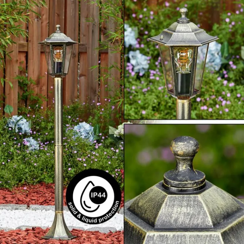 Luminaires Rustiques-hofstein Loria Eclairage de chemin Brun, Or, Noir, 1 lumière