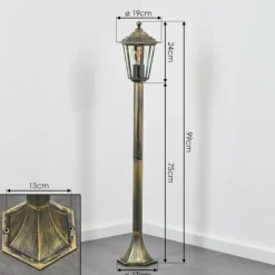 Luminaires Rustiques-hofstein Loria Eclairage de chemin Brun, Or, Noir, 1 lumière