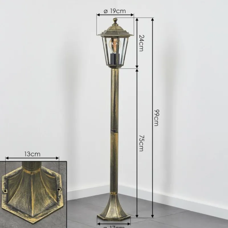 Luminaires Rustiques-hofstein Loria Eclairage de chemin Brun, Or, Noir, 1 lumière