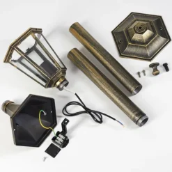 Luminaires Rustiques-hofstein Loria Eclairage de chemin Brun, Or, Noir, 1 lumière