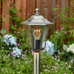 Luminaires Rustiques-hofstein Loria Eclairage de chemin Brun, Or, Noir, 1 lumière