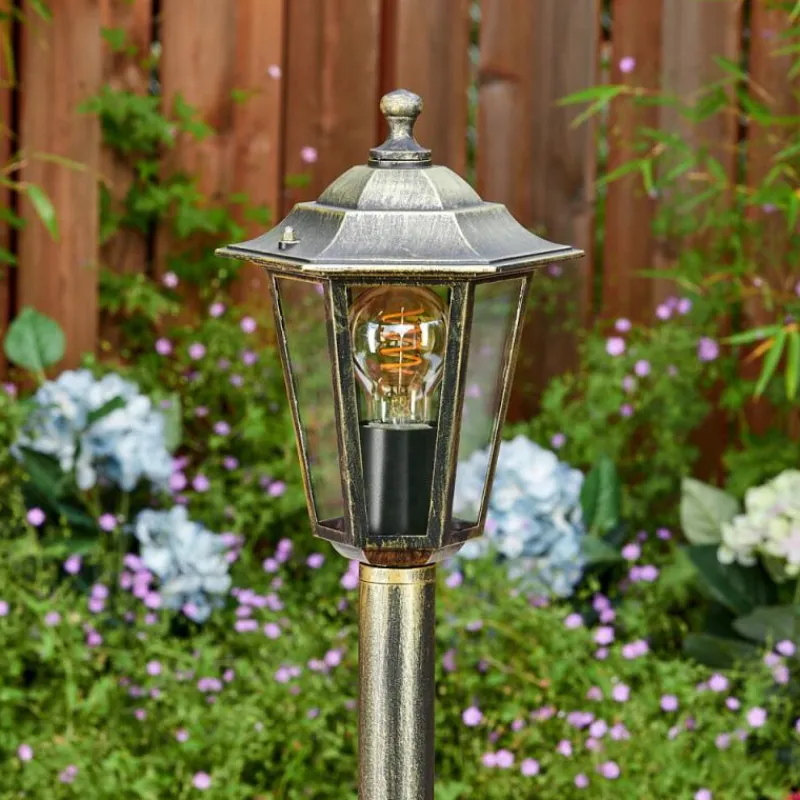 Luminaires Rustiques-hofstein Loria Eclairage de chemin Brun, Or, Noir, 1 lumière