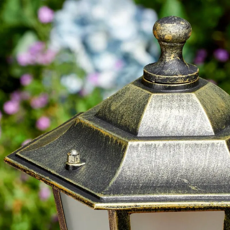 Luminaires Rustiques-hofstein Loria Eclairage de chemin Brun, Or, Noir, 1 lumière