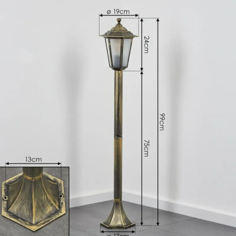 Luminaires Rustiques-hofstein Loria Eclairage de chemin Brun, Or, Noir, 1 lumière