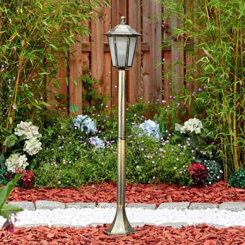 Luminaires Rustiques-hofstein Loria Eclairage de chemin Brun, Or, Noir, 1 lumière