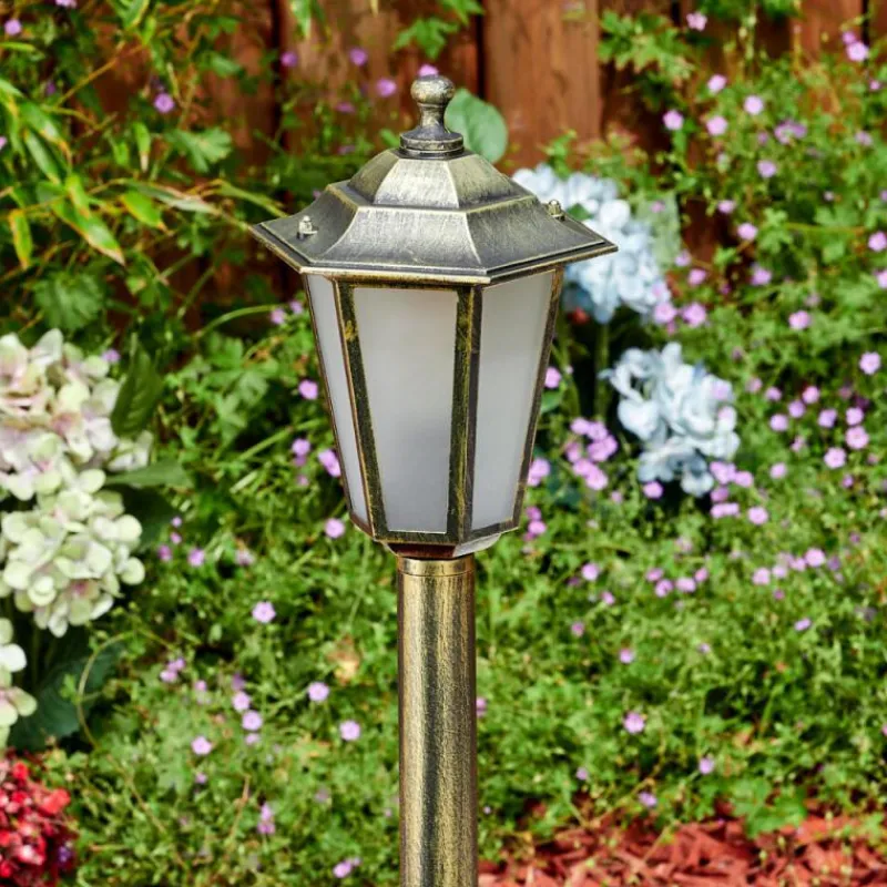 Luminaires Rustiques-hofstein Loria Eclairage de chemin Brun, Or, Noir, 1 lumière