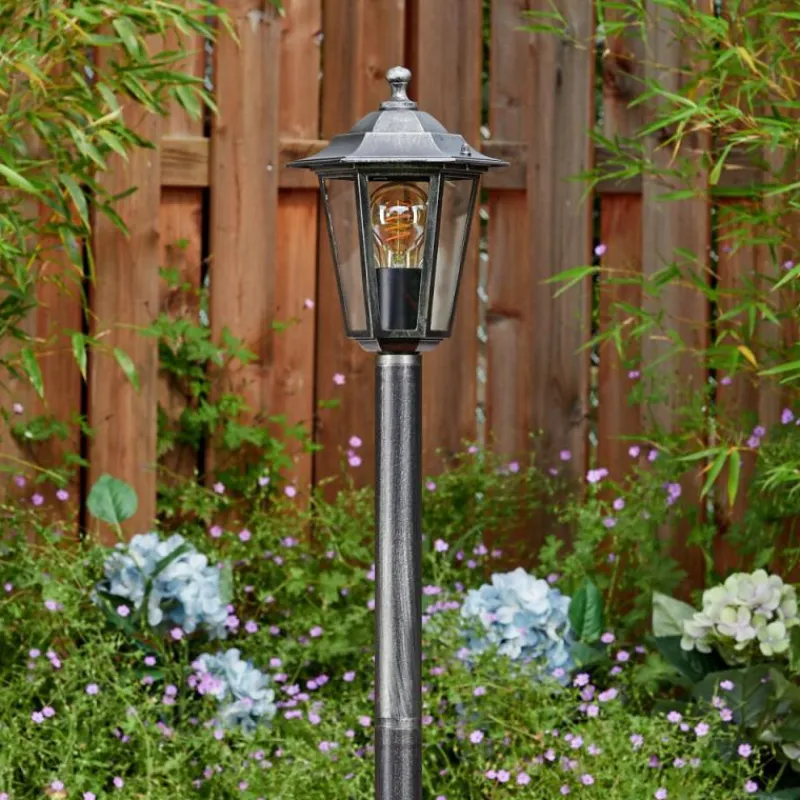 Luminaires Rustiques-hofstein Loria Eclairage de chemin Noir, Argenté, 1 lumière