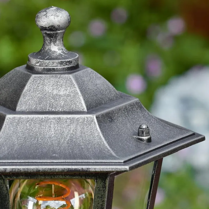 Luminaires Rustiques-hofstein Loria Eclairage de chemin Noir, Argenté, 1 lumière