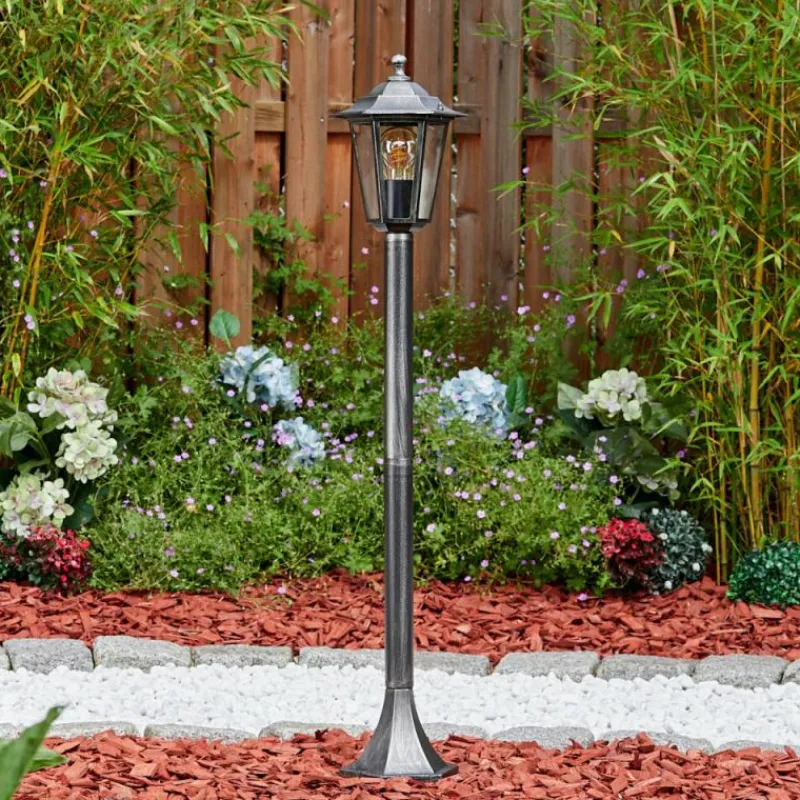 Luminaires Rustiques-hofstein Loria Eclairage de chemin Noir, Argenté, 1 lumière