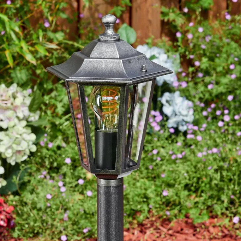 Luminaires Rustiques-hofstein Loria Eclairage de chemin Noir, Argenté, 1 lumière