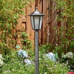 Luminaires Rustiques-hofstein Loria Eclairage de chemin Noir, Argenté, 1 lumière