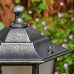 Luminaires Rustiques-hofstein Loria Eclairage de chemin Noir, Argenté, 1 lumière