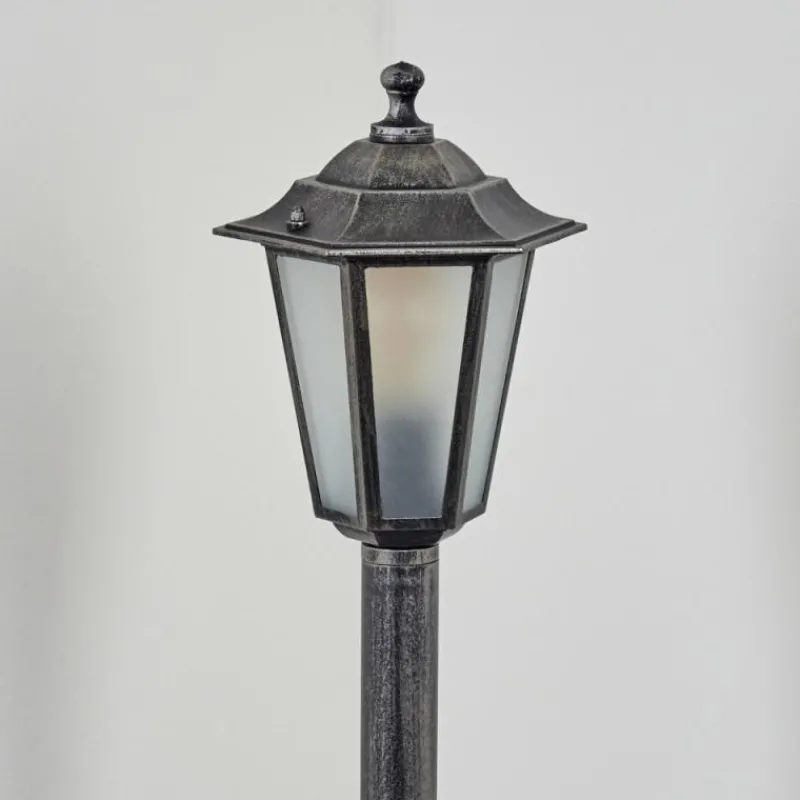 Luminaires Rustiques-hofstein Loria Eclairage de chemin Noir, Argenté, 1 lumière