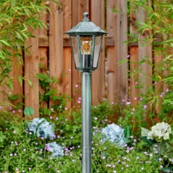 Luminaires Rustiques-hofstein Loria Eclairage de chemin Vert, Noir, 1 lumière