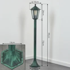 Luminaires Rustiques-hofstein Loria Eclairage de chemin Vert, Noir, 1 lumière