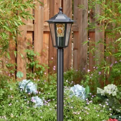 Luminaires Rustiques-hofstein Loria Eclairage de chemin Noir, 1 lumière