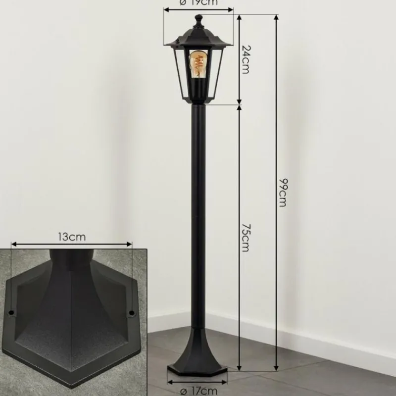 Luminaires Rustiques-hofstein Loria Eclairage de chemin Noir, 1 lumière