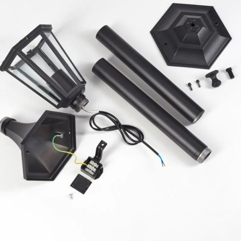 Luminaires Rustiques-hofstein Loria Eclairage de chemin Noir, 1 lumière