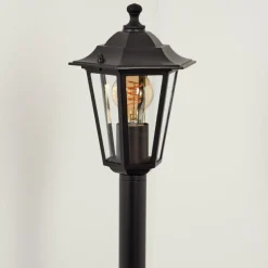 Luminaires Rustiques-hofstein Loria Eclairage de chemin Noir, 1 lumière